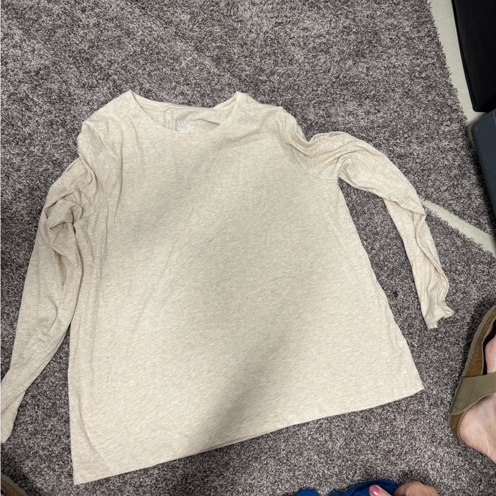 Time and Tru Beige Long Sleeve Top